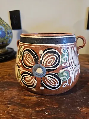 Vintage Mexico Pottery Mexican Painted Pot Cottagecore Southwest Mexican • $19