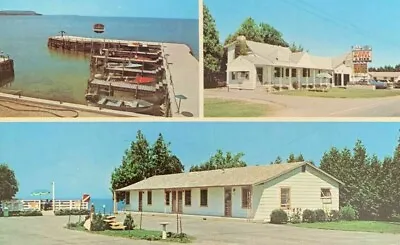Hub's Motel And Pie Green Bay Wisconsin 60s Postcard Standard Gas AAA Sign L2 • $0.99