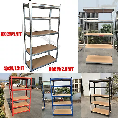 5 Tier Garage Shelving Unit Storage Shelves Boltless Shelf Racking Heavy Duty  • £29.60