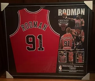 Dennis Rodman Chicago Bulls Beckett Coa Professionally Signed & Framed Jersey • $675