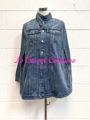 $68.50 • Buy Zara Woman Nwt Fe23 Denim Cape Jacket Blue All Sizes 3183/211