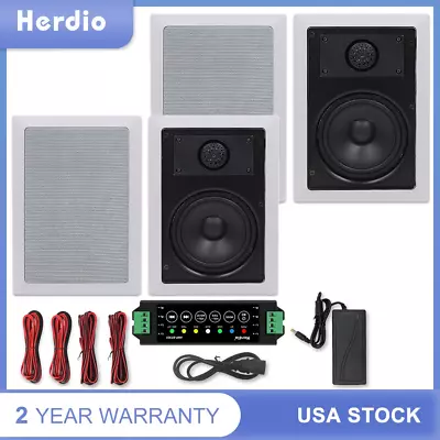 4Pack Herdio 5.25  Ceiling Bluetooth Speakers Flush Mount Home In Wall Speakers • $131.63