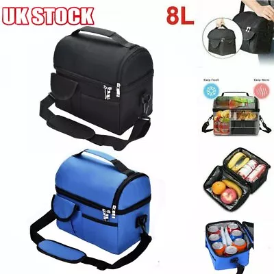 Large Insulated Lunch Bag Adult Kids Men Thermal Cool Hot Food Storage Tote Box • £8.65