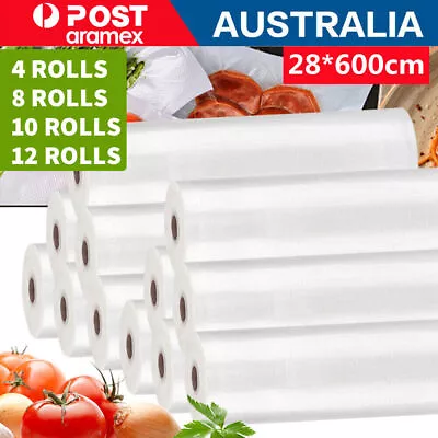 10 Rolls 6MX28cm Vacuum Food Sealer Saver Bag Seal Storage Commercial Heat Grade • $27.50