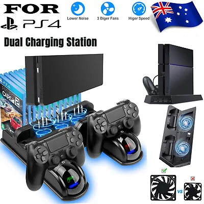 $15.99 • Buy For PS4 PlayStation4 Controller Dual USB Charger Cool Fan Station Charging Stand