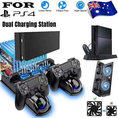 $25.99 • Buy For PS4 PlayStation4 Controller Dual USB Charger Cool Fan Station Charging Stand