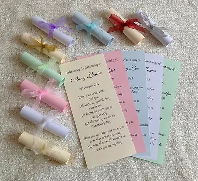 £2.40 • Buy Christening Baptism Communion Naming Thank You Favour Favor Invitation Scrolls