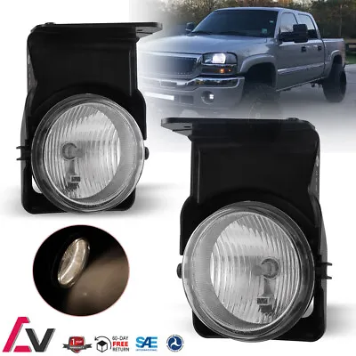 Fog Lights For 2005-06 GMC Sierra 1500 2500/2007 Classic Bumper Front Pair Lamps • $36.99