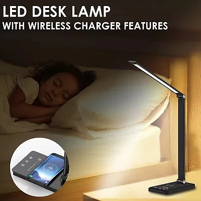 Touch LED Desk Lamp Bedside Study Reading Table Light Dimmable USB Rechargeable • $46.99