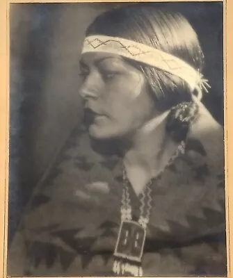 1933 Woman In Headdress   INDIAN MAID  Antique Bromide Photo Wilbur E Taylor • $49.99