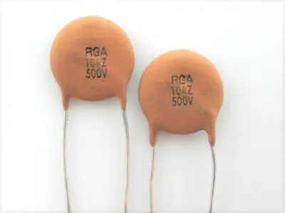 2 PCS - .1uF / 0.1uF  @ 500V CERAMIC Disc Capacitor - Great For Bass - Ref # 87 • $7.99