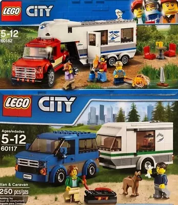 LEGO CITY: Pickup & Caravan(60182)+Van And Caravan(60117) 100 % Complete. No Box • $48.90