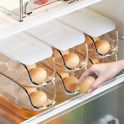 Egg Holder For RefrigeratorAutomatic Rolling Egg Storage Clear' Box 2024 • £7.87