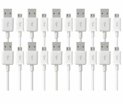 20X Lots Wholesale White Micro USB Sync Charger Cable Cord For Android Phone • $16.99