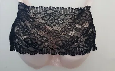 Modesty Panel Quality Stretch Lace Fabric Black.Small - Medium • £5.49