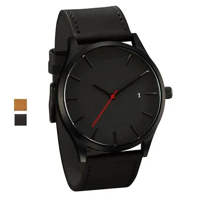 £5.99 • Buy Men's Boys Leather Date Watch Waterproof Quartz Business Wrist Watches UK STOCK