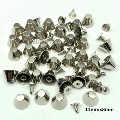 20 50pcs Silver Spots Cone Screw Metal Studs Leather Craft Rivet Bullet Spikes • $5.99