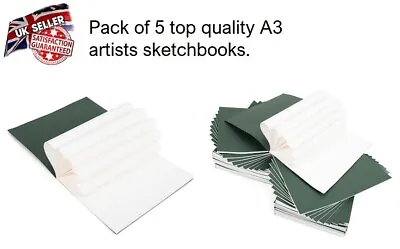 £8.99 • Buy 5 Pack A3 LARGE ARTIST SKETCHBOOK Portrait Art Pad Drawing Sketch 150GSM Sheets 