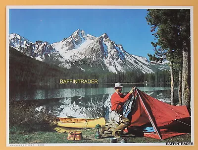 Vintage Fishing Calendar Salesman Sample Litho Print 8  X 6  Camper's Retreat • $4.33