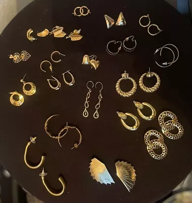 Vin-mid-Retro Gold Tone Pierced & Clipped Earrings Lot Some Names • $2.99