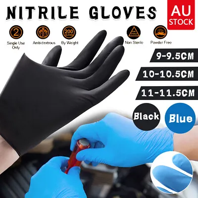 1000THICK Disposable Nitrile Gloves Rubber Blend Powder Free Industrial Mechanic • $16.49