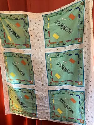 Vintage Fabric - Hasbro Monopoly Game - Cotton Quilt Fabric 1998 2 Panels • $25