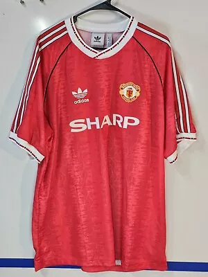 Adidas Manchester United Retro Jersey Mens 2XL Short Sleeve Sharp Soccer • $45.97