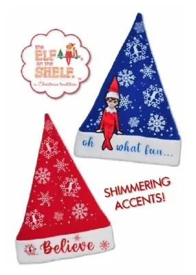 The Elf On The Shelf Shimmering Plush Felt Cone Hat Unisex Blue Or Red • $12.88