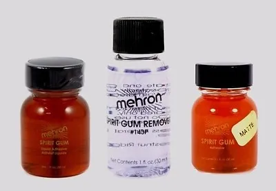 Mehron Spirit Gum Adhesive Matte Regular & Remover Stage Wig Theatrical Makeup • £31.66