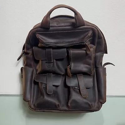 $49.95 • Buy Vintage S-ZONE Men Buffalo Leather Backpack Utility