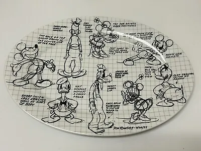 Rare Disney Sketchbook Mickey Mouse & Friends Oval Platter Oval Tray Kitchen 14” • $20