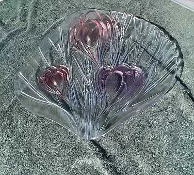 Mikasa Crystal Pink Crocus Flower Beautiful Serving Or Decorative Platter • $15