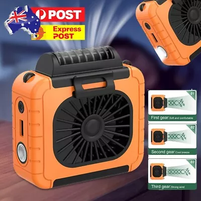 Portable Waist Clip Fan USB Rechargeable Waist-mounted Fan For Travel (Orange) • $29.99