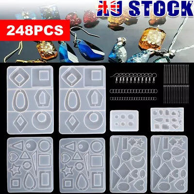 248x Resin Casting Mold Silicone DIY Mold Jewelry Pendant Mould Making Craft Kit • $17.95