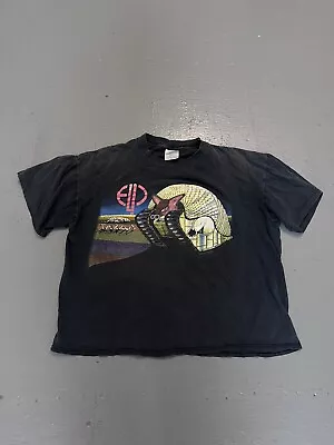 Vintage Emerson Lake & Palmer World Tour T Shirt Band Adult Size XL Black • $69.95