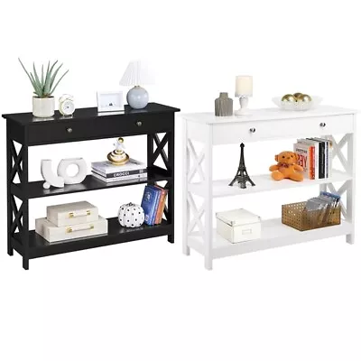 Console Table With Drawer Sofa Table For Entryway Hallway Living Room Furniture • £64.99
