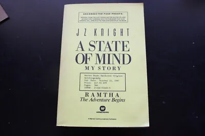 A State Of Mind: My Story  By Jz Knight Draft - Uncorrected Page Proof RARE • $74.95