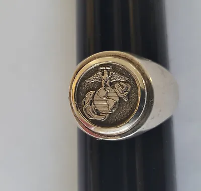 Sterling Silver US Marine Corps USMC Signet Ring Sizes 9-13 FREE Shipping • $129.99