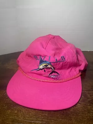 Vintage Yupoong Marlin Hat Neon Pink Fishing 80s Style • $13.99