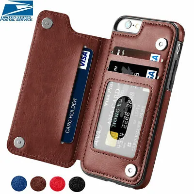 $13.77 • Buy For Apple IPhone 14 13 12 11 Pro XS Max 87 Leather Flip Wallet Card Holder Case