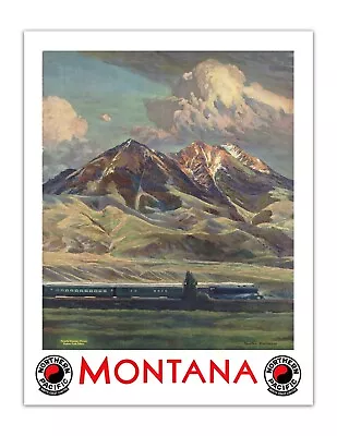 Travel Poster MONTANA 1930s Vintage 17x22  Premium Print • $20.99