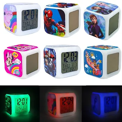 £12.24 • Buy 8cm Kids Licensed Modern Digital Alarm Clock, Night LED Glowing Bedroom Gift 3+Y