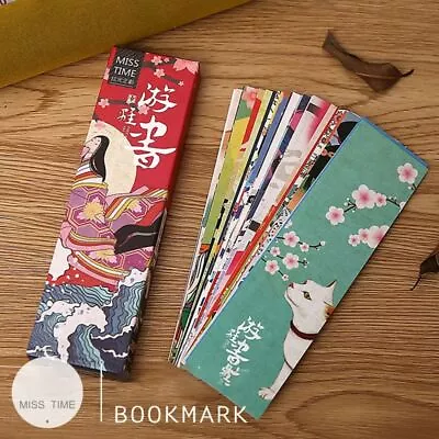 30 Sheets/pack Creative Japanese Style Book Marks Vintage Retro Wind Bookmarks • £4.94