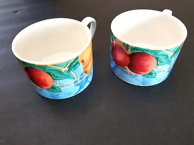 TWO Victoria Beale Casual   Forbidden Fruit  Porcelain Tea/Coffee Cups #9024. • $8