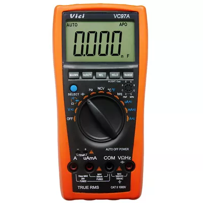 VC97A 3 3/­4 Auto Range Digital Multimeter All Function T-RMS Back Light USA  • $38.87