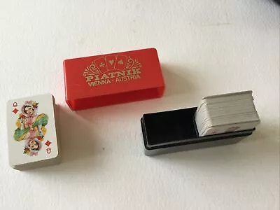 Sealed Piatnik Vienna 1960s Miniature Mini Playing Cards Twin Pack Vintage • $12.45