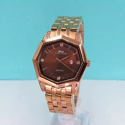 Daniel Steiger Sahara Rose Gold Toned W/20 Diamonds Octagon Case Watch SJ342 • $199.95