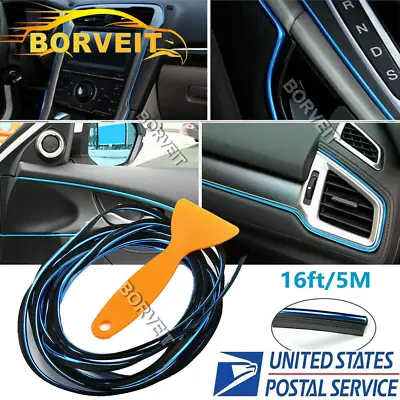 Blue Car Interior Door Gap Edge Line Molding Trim Strip Decor Auto Accessories • $10.39