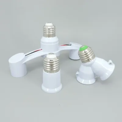 2 In1 E27 To 2 E27 Head Extended LED Lamp Base Holder Bulb Power Socket Splitter • £3.12