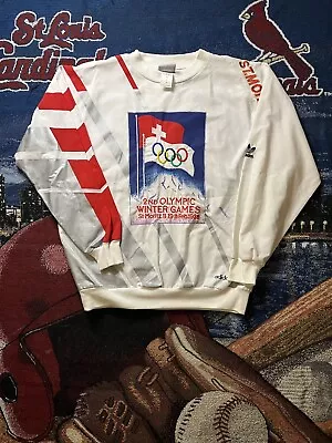 Vintage Adidas St Moritz 2nd Winter Olympic Games 1928 Sweatshirt Men's Medium • $110